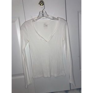 White Ribbed Longsleeve